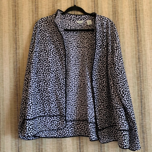 Laura Ashley Jackets & Blazers - Laura Ashley Women Size 2X Black and White Top Coat Jacket Lightweight